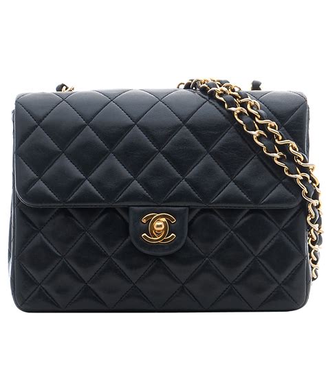 beautiful black leather Chanel bag